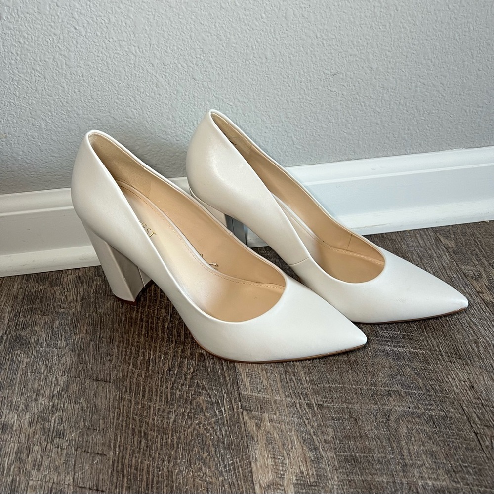 Classic white pumps